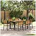 Set da Pranzo per Giardino 7 pcs Nero 150 x 90 x 75 cm - Foto miniatura 2