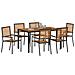 Set da Pranzo per Giardino 7 pcs Nero 150 x 90 x 75 cm - Foto miniatura 3