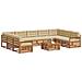 Set divani 10 pcs Naturale e Beige Legno di Acacia Massello - Foto miniatura 3