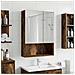 Mobiletto per specchio da bagno Rovere fumé 50 x 14,5 x 70 cm - Foto miniatura 4