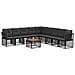 Set di divani da esterno 10 pcs Nero e Grigio scuro Poliestere - Foto miniatura 1