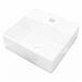 Lavandino Bagno In Ceramica Bianca Quadrato Con Foro Per Rubinetto - Foto miniatura 6