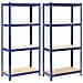 Questo resistente set di scaffali portaoggetti, composto da 2 ripiani, è la scelta ideale per cucine, lavanderie, scantinati, bagni, uffici e ovunque tu abbia bisogno di ulteriore spazio di archiviazione. I ripiani sono realizzati in MDF e supportati da un robusto telaio in acciaio con una capacità di carico fino a 320 kg. Caratterizzati da un design compatto, gli scaffali sfrutteranno al massimo lo spazio limitato. Grazie al trattamento di zincatura, le scaffalature sono res - Foto miniatura 1