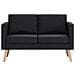 Divano A 2 Posti In Tessuto Nero - Foto miniatura 4