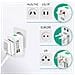 Adattatore Viaggio 2 Usb Presa Internazionale Uk, Usa, Aus, Nz, Eu Bianco - Foto miniatura 6