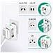 Adattatore Viaggio 2 Usb Presa Internazionale Uk, Usa, Aus, Nz, Eu Bianco - Foto miniatura 3