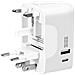 Adattatore Viaggio 2 Usb Presa Internazionale Uk, Usa, Aus, Nz, Eu Bianco - Foto miniatura 14