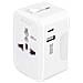 Adattatore Viaggio 2 Usb Presa Internazionale Uk, Usa, Aus, Nz, Eu Bianco - Foto miniatura 15