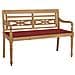Panca Batavia Con Cuscino Rosso 120 Cm In Massello Di Teak - Foto miniatura 1