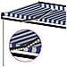 Tenda da Sole Retrattile Manuale con LED 400x300cm Blu e Bianco - Foto miniatura 5
