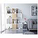 Libreria Decorativa E Funzionale Con Cinque Scomparti, Colore Bianco Con Inserti Color Rovere, Misure 145 X 145 X 29 Cm - Foto miniatura 1