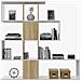 Libreria Decorativa E Funzionale Con Cinque Scomparti, Colore Bianco Con Inserti Color Rovere, Misure 145 X 145 X 29 Cm - Foto miniatura 3