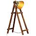 Lampada da Pavimento Ottone E27 in Legno Massello di Mango - Foto miniatura 1