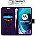 Custodia Compatibile Con Motorola Moto G71 5g In Lilla Scuro Fiore - Coperchio Protettivo In Design Floreale Con Chiusura Magnetica, Funzione Stand E Slot Per Carte - Foto miniatura 2