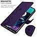 Custodia Compatibile Con Motorola Moto G71 5g In Lilla Scuro Fiore - Coperchio Protettivo In Design Floreale Con Chiusura Magnetica, Funzione Stand E Slot Per Carte - Foto miniatura 4