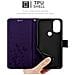 Custodia Compatibile Con Motorola Moto G71 5g In Lilla Scuro Fiore - Coperchio Protettivo In Design Floreale Con Chiusura Magnetica, Funzione Stand E Slot Per Carte - Foto miniatura 5