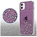 Custodia Compatibile Con Apple Iphone 11 Pro Max In Viola Con Glitter - Coperchio Protettivo In Silicone Tpu Flessibile Con Glitter Scintillanti - Foto miniatura 5
