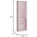 Libreria Pomona, Mobile Portalibri Alta A 5 Ripiani, Scaffale Da Ufficio O Cameretta, Scaffale Moderno Con Scomparti, 52x25h80 Cm, Rosa - Foto miniatura 3