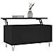 Tavolino Da Salotto Nero 90x44,5x45 Cm In Legno Multistrato - Foto miniatura 3