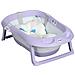 Vaschetta Bagnetto Pieghevole Bambini 0-6 Anni Con Cuscino E 2 Ripiani, 83x48x23.5 Cm, Viola E Bianco - Foto miniatura 1