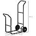 Carrello Portalegna In Acciaio Con 2 Ruote Per Interno Ed Esterno, 77x42x105cm, Nero - Foto miniatura 3