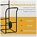 Carrello Portalegna In Acciaio Con 2 Ruote Per Interno Ed Esterno, 77x42x105cm, Nero - Foto miniatura 4