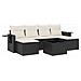 Set Divani Da Giardino Con Cuscini 7pz Nero Polyrattan - Foto miniatura 2