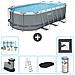 Piscina Fuori Terra - Ovale - 549x274x122 Cm - Grigio - Include Accessori Coordinati Cb31 - Foto miniatura 1