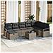 Set di Divani da Giardino a 9 Pezzi con Cuscini Rattan Grigio,  Divano da Giardino a 2 Posti con Cuscini Rattan Grigio - Foto miniatura 2