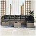 Set di Divani da Giardino a 9 Pezzi con Cuscini Rattan Grigio,  Divano da Giardino a 2 Posti con Cuscini Rattan Grigio - Foto miniatura 3