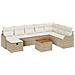Set Divano Giardino 9 Pezzi con Cuscini Rattan Composito Beige,  Divano Giardino 2 Posti con Cuscini Rattan Composito Beige - Foto miniatura 1