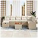 Set Divano Giardino 9 Pezzi con Cuscini Rattan Composito Beige,  Divano Giardino 2 Posti con Cuscini Rattan Composito Beige - Foto miniatura 3
