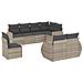 Set Divano da Giardino 8pz con Cuscini Grigio Chiaro Polyrattan - Foto miniatura 1