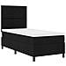 Letto con rete con materasso nero singolo in tessuto - Foto miniatura 6