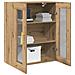 Mobile a muro con porte in vetro in rovere artigianale 69,5x34x90 cm - Foto miniatura 3