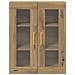 Mobile a muro con porte in vetro in rovere artigianale 69,5x34x90 cm - Foto miniatura 6