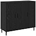 Credenza Nero 90 x 34 x 80 cm Legno multistrato - Foto miniatura 1