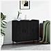 Credenza Nero 90 x 34 x 80 cm Legno multistrato - Foto miniatura 2