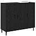 Credenza Nero 90 x 34 x 80 cm Legno multistrato - Foto miniatura 3