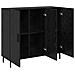 Credenza Nero 90 x 34 x 80 cm Legno multistrato - Foto miniatura 5