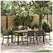 Set da Pranzo per Giardino 7 pcs Nero 190 x 90 x 75 cm - Foto miniatura 2