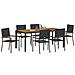 Set da Pranzo per Giardino 7 pcs Nero 190 x 90 x 75 cm - Foto miniatura 3