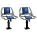 Set Sedile per Barca Pieghevole 4 pz Blu e Bianco 48x51x41 cm - Foto miniatura 1