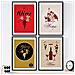 Set Di 4 Stampe Di Vino. Poster Di Vino E Cantina. Vino Vintage 1 Senza Cornice A3 - Foto miniatura 1