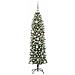 Albero di Natale Artificiale Sottile Verde e Bianco 150 cm - Foto miniatura 2