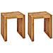 Set Di 2 Sgabelli Da Giardino Bellano Legno D \'acacia Marrone - Foto miniatura 2