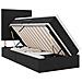 Letto con contenitore e materasso Nero 90 x 200 cm Velluto - Foto miniatura 1