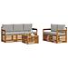 Set divani con cuscino 6 pcs Grigio Naturale e Chiaro - Foto miniatura 3