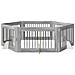 Cancello per cani con supporti 6 pcs Grigio Sonoma 100 x 60 cm - Foto miniatura 1