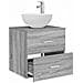 Mobiletto con Lavabo a Parete Sonoma grigio 49,5 x 35 x 63 cm - Foto miniatura 2